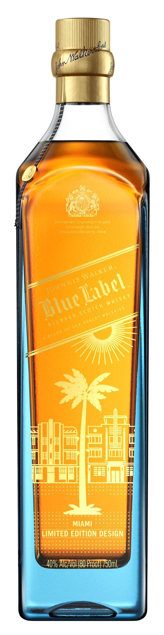 JOHNNIE WALKER BLUE LABEL BLENDED SCOTCH WHISKY, MIAMI EDITION 750 ML