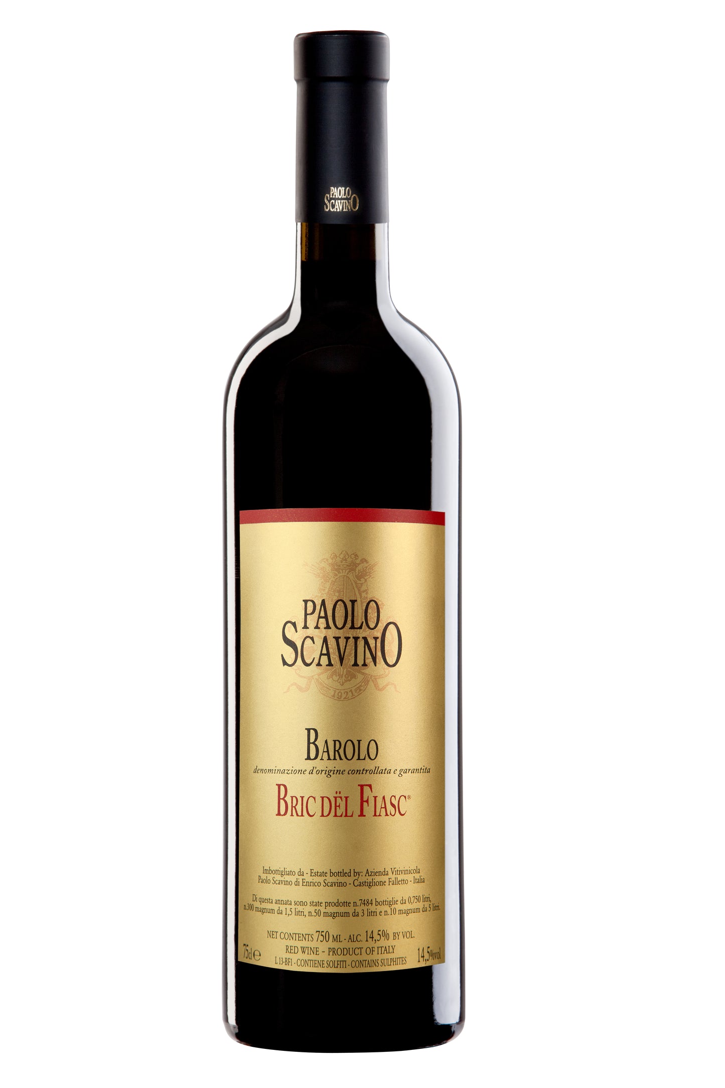 Paolo Scavino Barolo Bric del Fiasc 2018  Front Bottle Shot