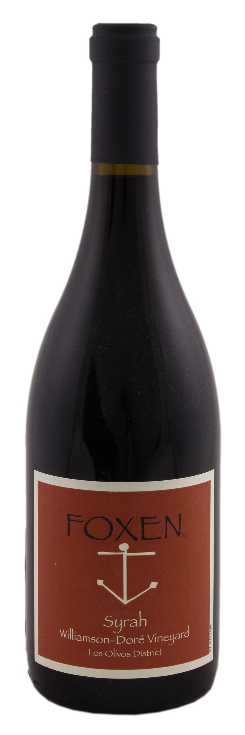 Foxen Williamson-Dore Vineyard Syrah 2020  Front Bottle Shot