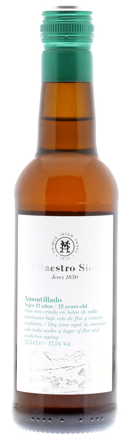 El Maestro Sierra 12 Year Amontillado Sherry (375ML half-bottle)  Front Bottle Shot