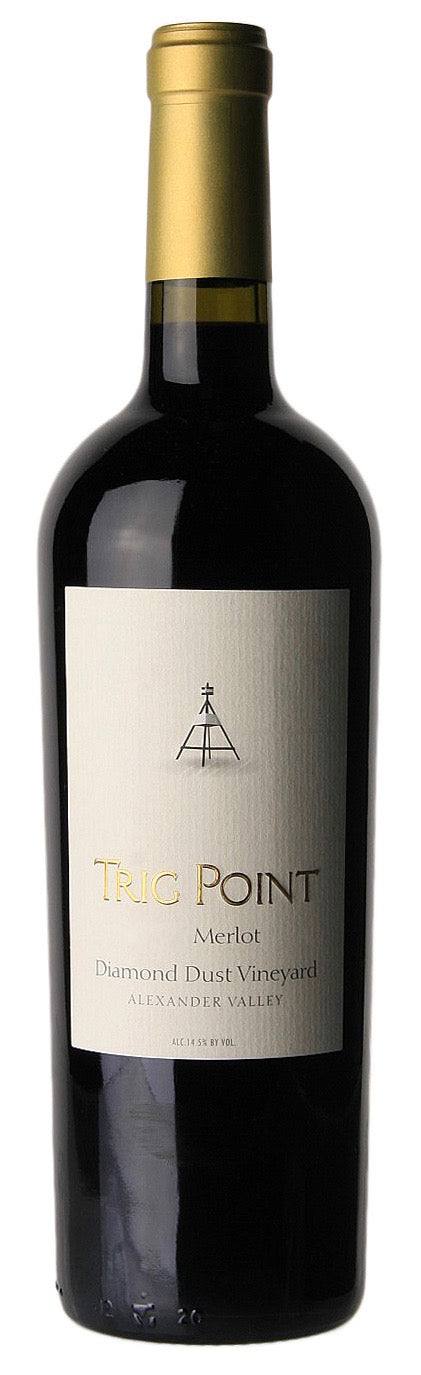 Trig Point Diamond Dust Vineyard Merlot 2021  Front Bottle Shot