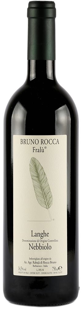 Bruno Rocca Langhe Fralu Nebbiolo 2022  Front Bottle Shot