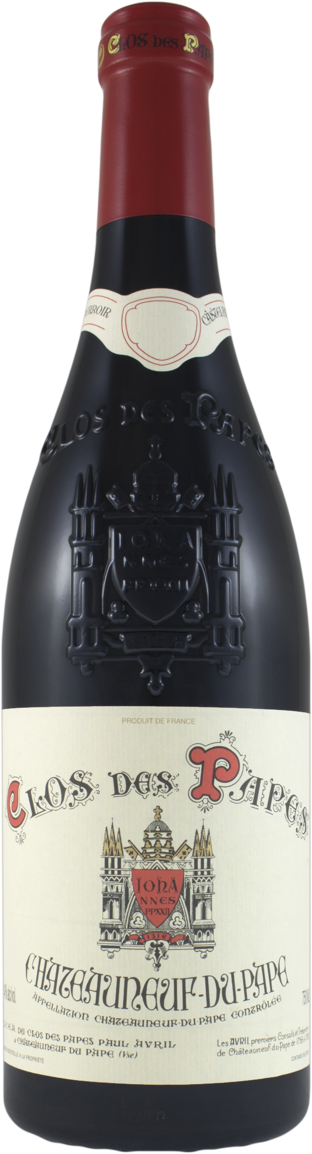 Clos des Papes Chateauneuf-du-Pape 2021  Front Bottle Shot