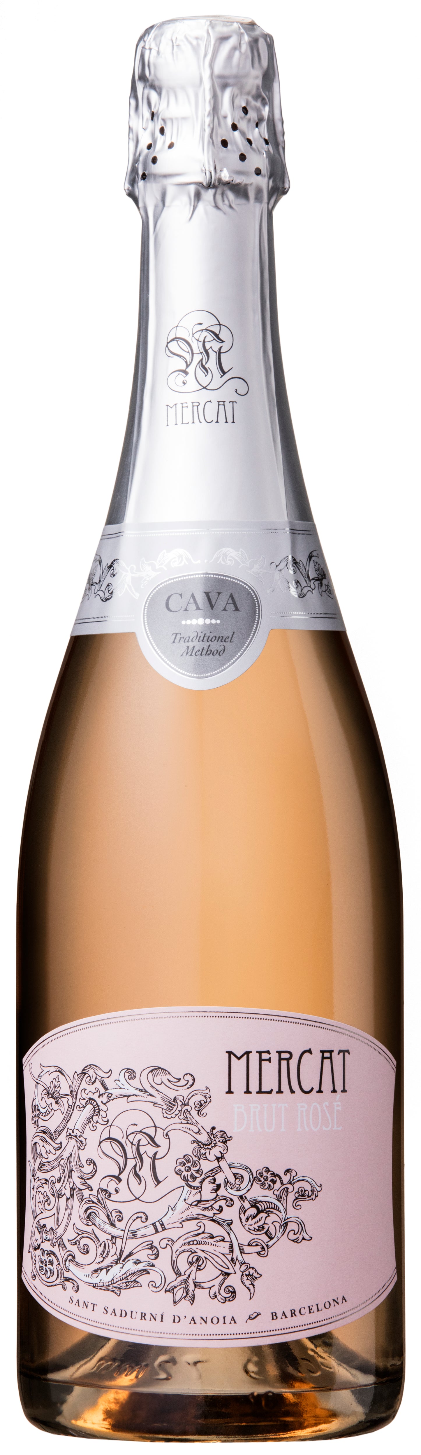 Mercat Cava Brut Rose Front Bottle Shot