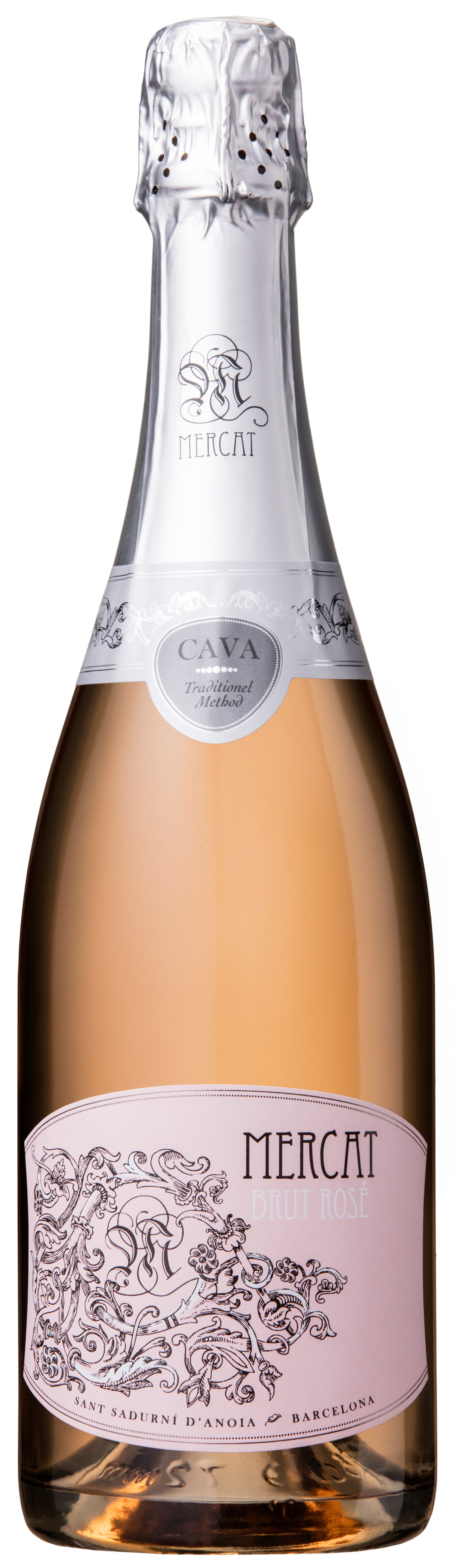 Mercat Cava Brut Rose Front Bottle Shot