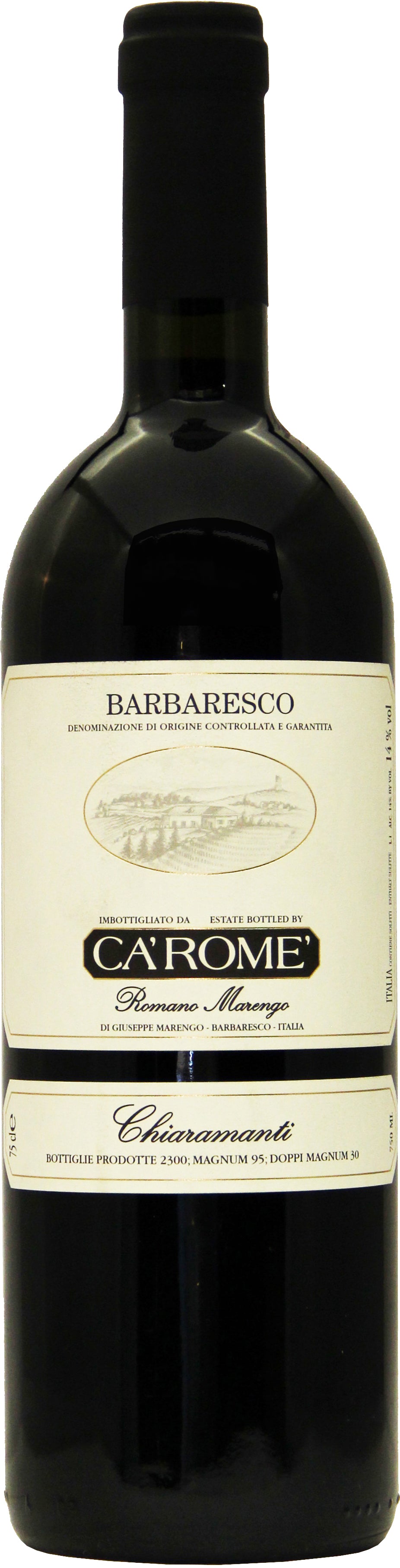 Ca' Rome Barbaresco Romano Marengo Chiaramanti 2016  Front Bottle Shot