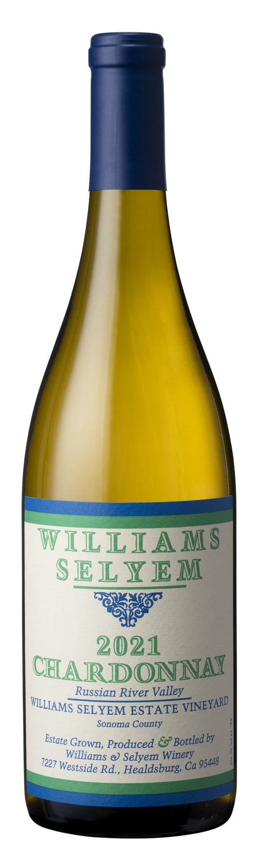 Williams Selyem Estate Vineyard Chardonnay 2021  Front Bottle Shot