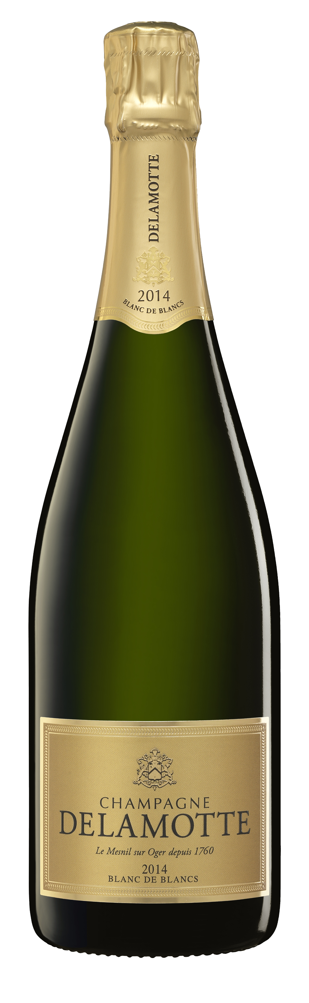 Delamotte Blanc de Blancs 2014  Front Bottle Shot