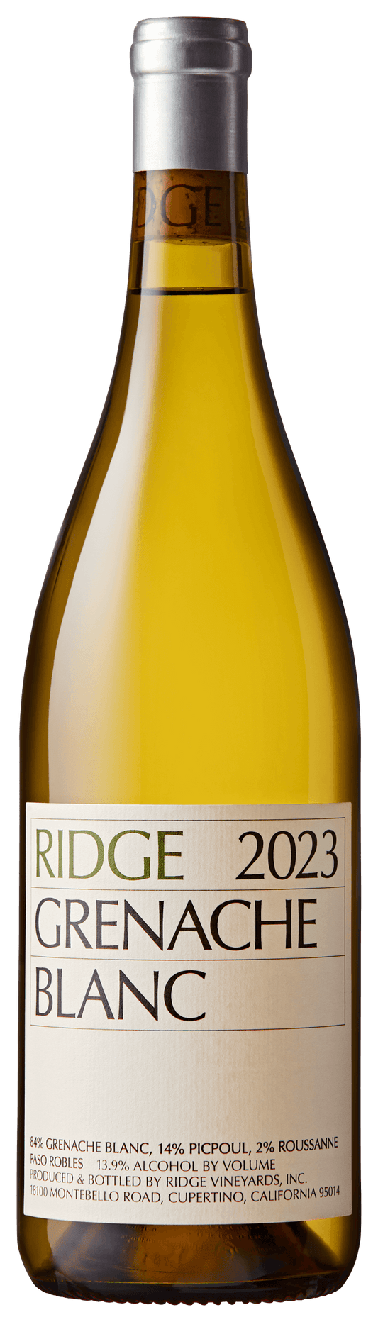 Ridge Grenache Blanc 2023  Front Bottle Shot