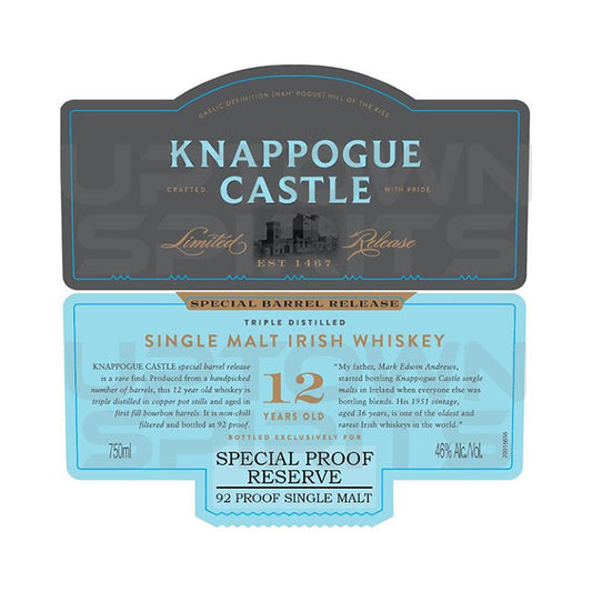 Knappogue Castle 12 Year Special Proof Reserve Irish Whiskey 750ml