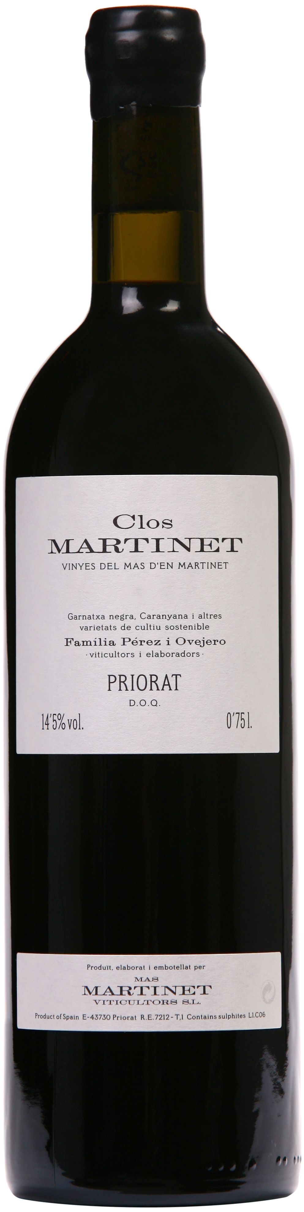 Mas Martinet Clos Martinet Priorat 2019  Front Bottle Shot