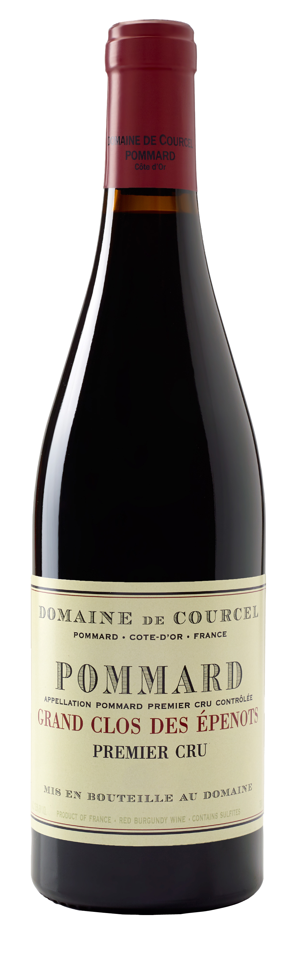 Domaine de Courcel Pommard Grand Clos des Epenots Premier Cru 2018  Front Bottle Shot