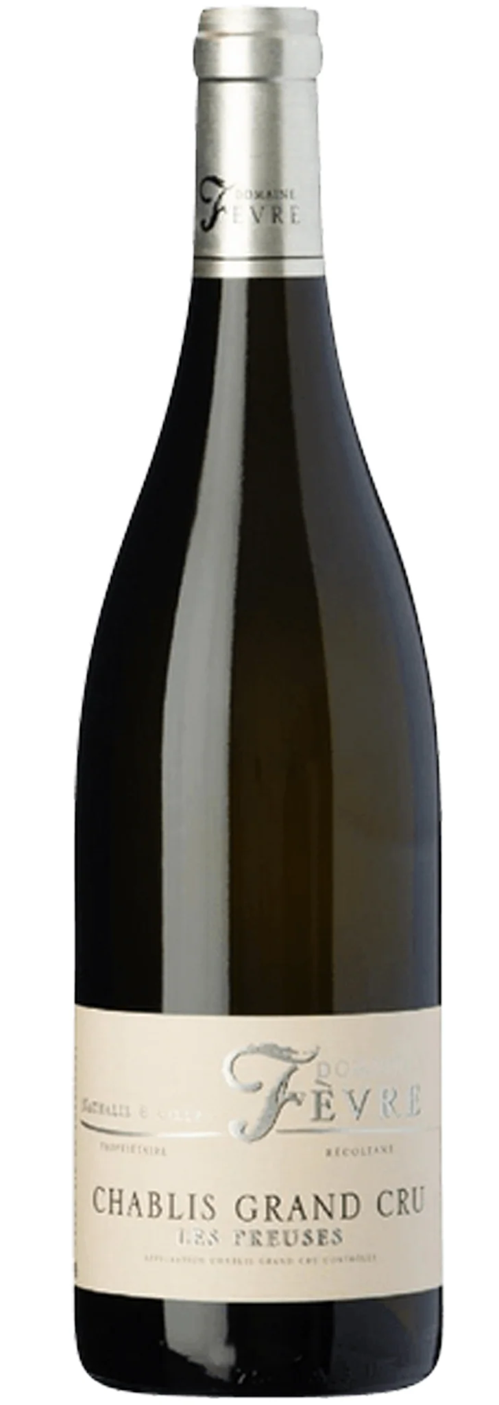 Nathalie & Gilles Fevre Chablis Les Preuses Grand Cru 2021  Front Bottle Shot