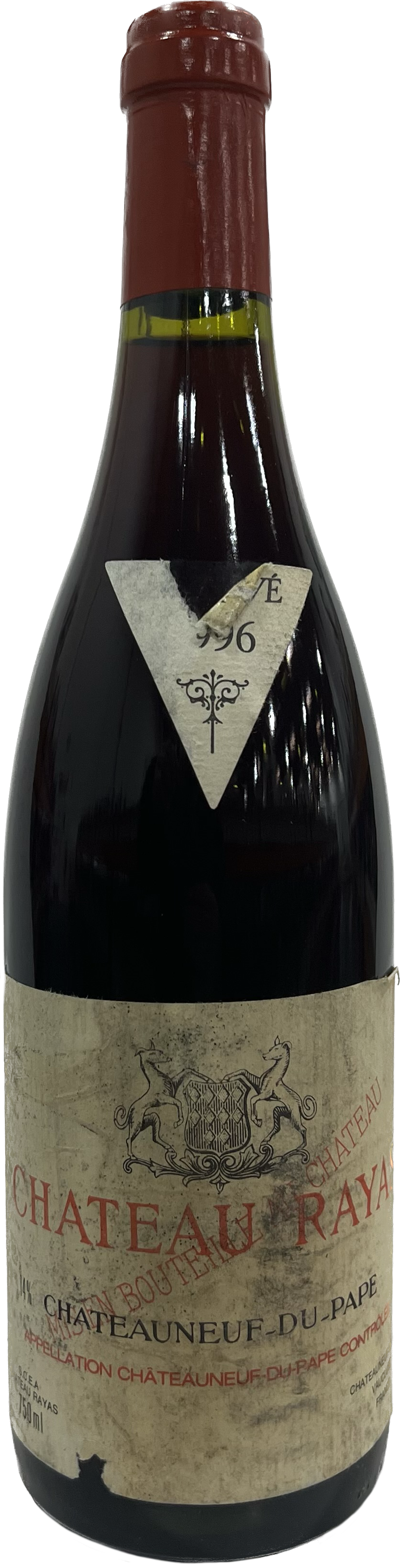 Chateau Rayas Chateaneuf-du-Pape Reserve (bin soiled label) 1996  Front Bottle Shot
