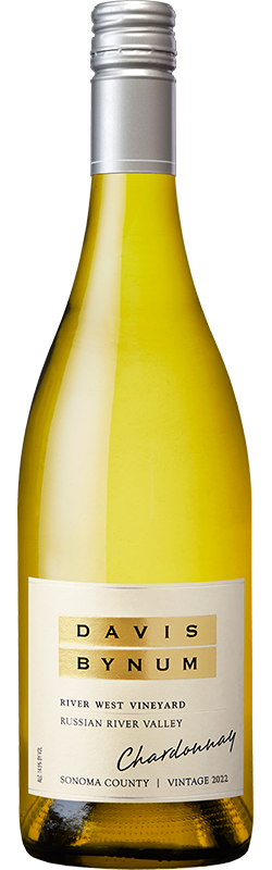 Davis Bynum River West Vineyard Chardonnay 2022  Front Bottle Shot