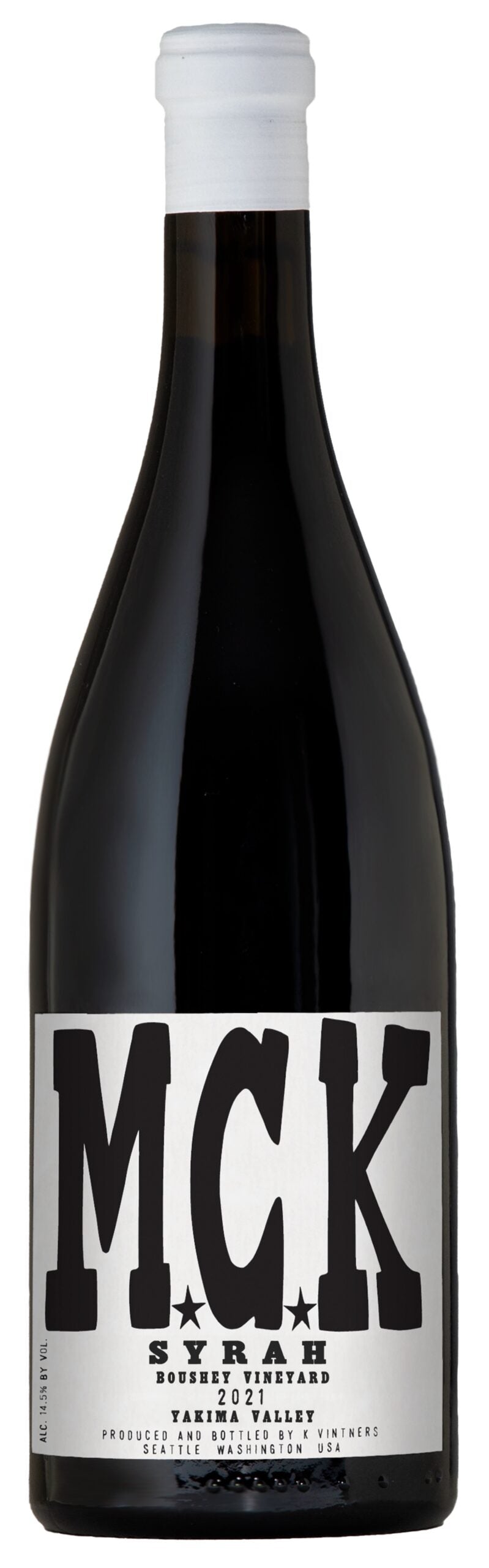 K Vintners Motor City Kitty Syrah 2021  Front Bottle Shot