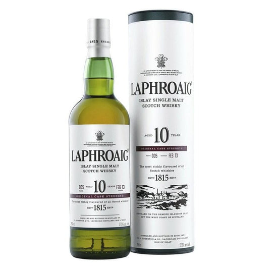 Laphroaig 10 Year Cask Strength Scotch Whiskey 750ml