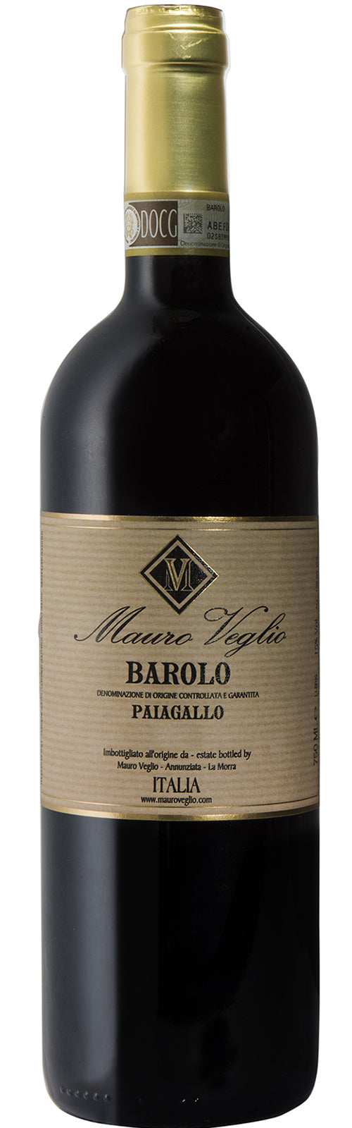 Mauro Veglio Barolo Paiagallo 2018  Front Bottle Shot