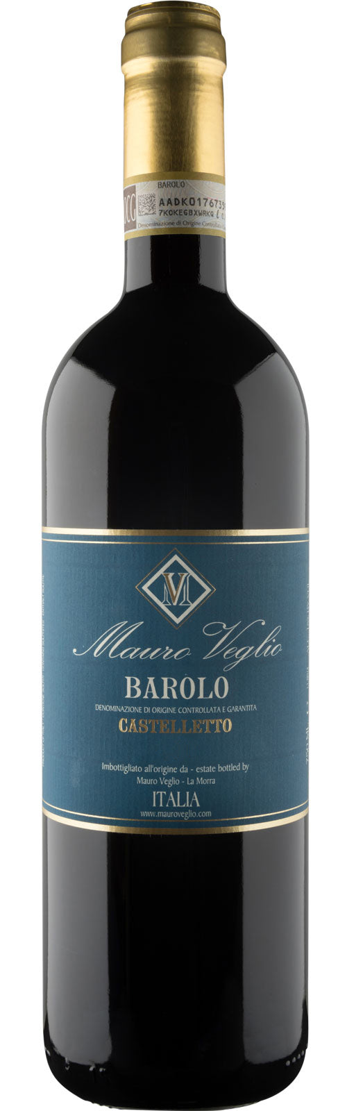 Mauro Veglio Barolo Castelletto 2018  Front Bottle Shot