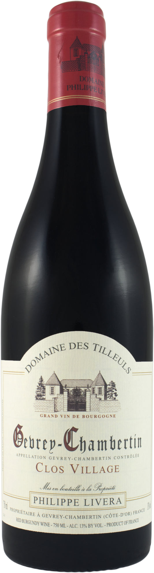 Philippe Livera Gevrey-Chambertin Clos Village 2019  Front Bottle Shot