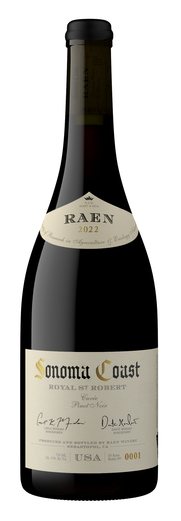 RAEN Royal St. Robert Cuvee Pinot Noir 2022  Front Bottle Shot