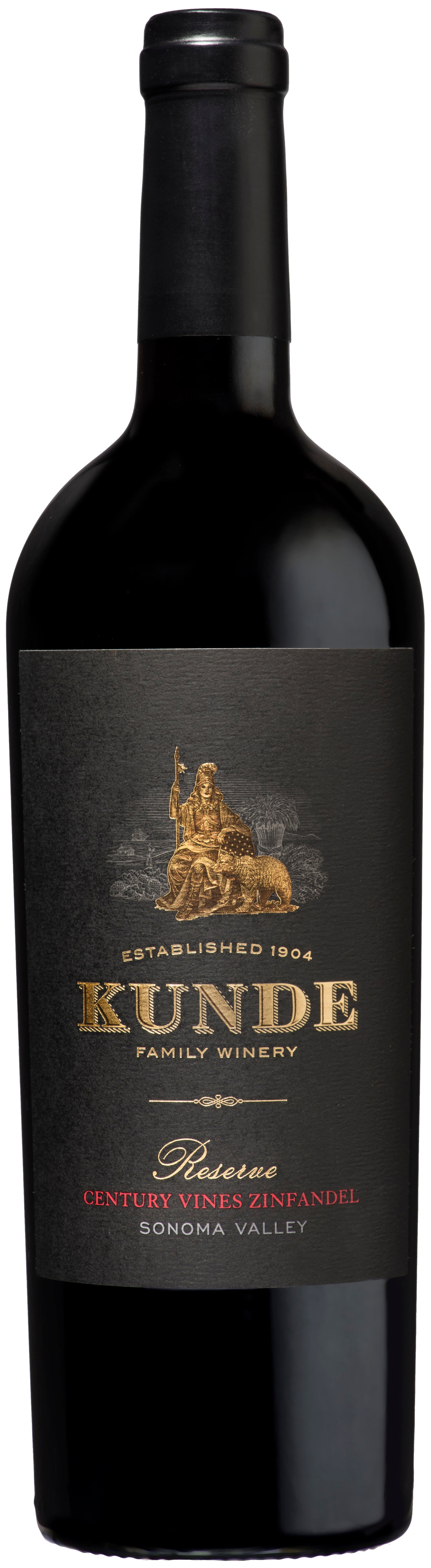 Kunde Century Vines Reserve Zinfandel 2019  Front Bottle Shot