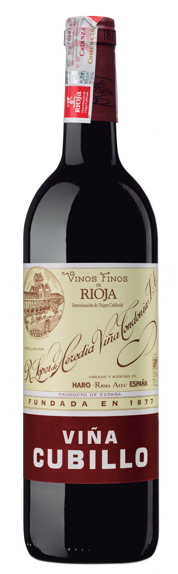 R. Lopez de Heredia Vina Cubillo Crianza 2016  Front Bottle Shot