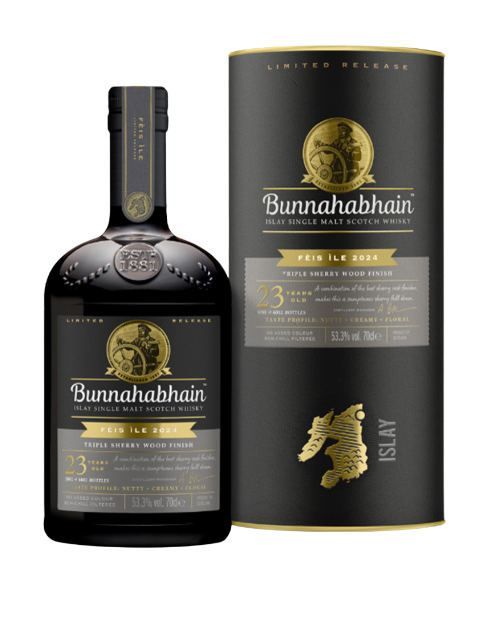 BUNNAHABHAIN FEIS ILE TRIPLE SHERRY 23 YEAR OLD SCOTCH WHISKY 700 ML