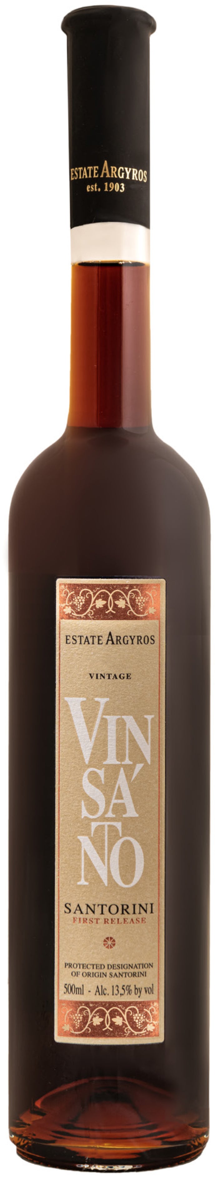 Estate Argyros Vinsanto First Release (500ML) 2016  Front Bottle Shot