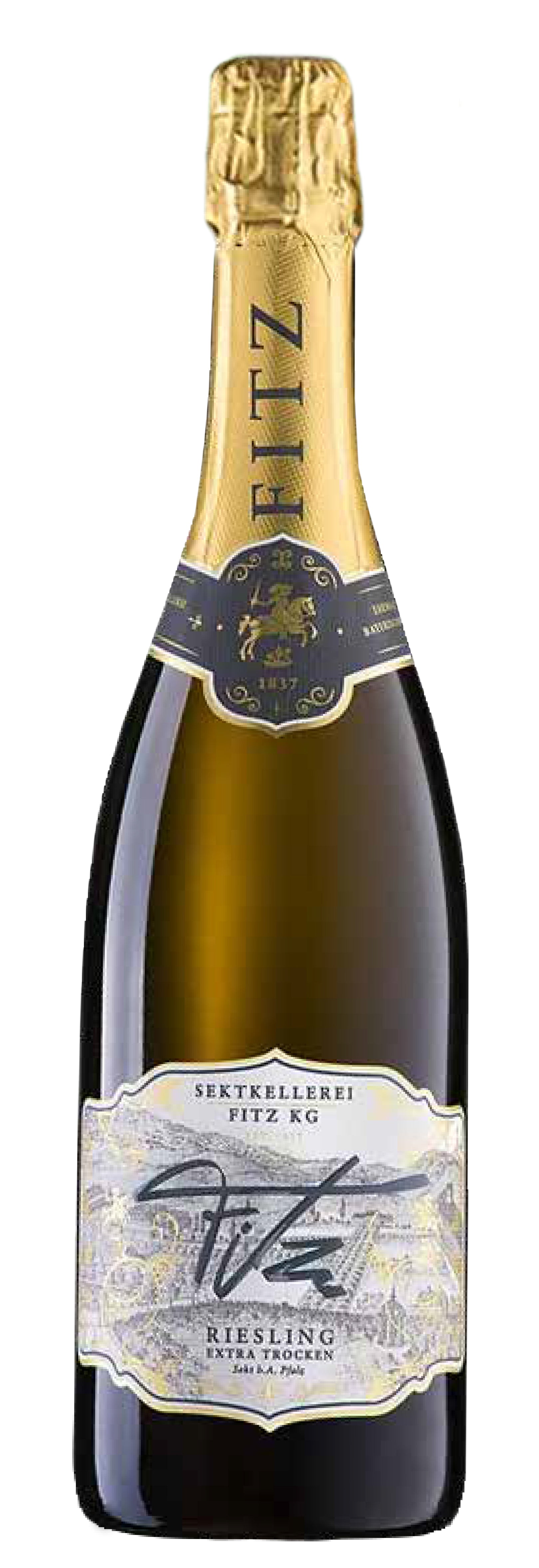 Fitz-Ritter Riesling Extra Trocken Sekt  Front Bottle Shot
