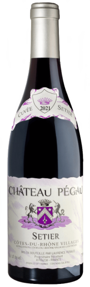 Chateau Pegau Cotes du Rhone Villages Cuvee Setier 2021  Front Bottle Shot