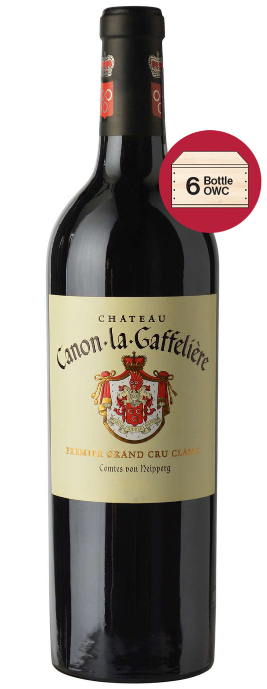 Chateau Canon La Gaffeliere 6-Pack 2023 in Wood Case (OWC Futures Pre-Sale) 2023  Front Bottle Shot