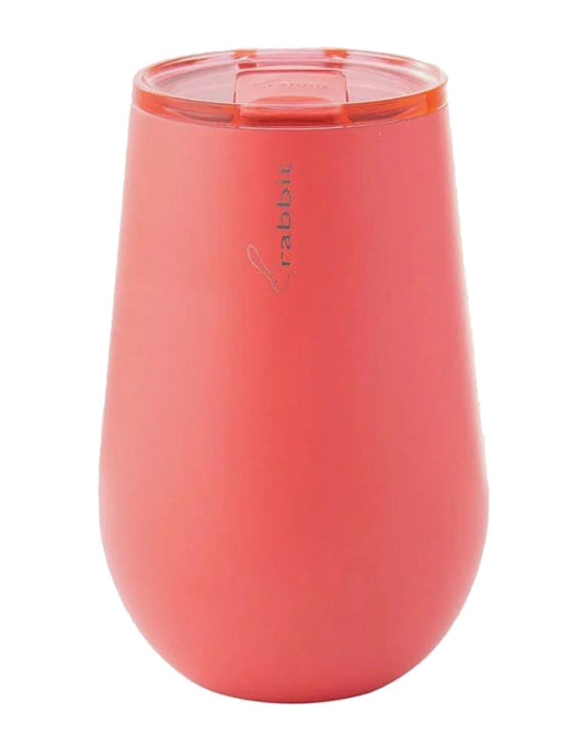 Rabbit Insulated Wine Tumbler in Coral (Set of 2)