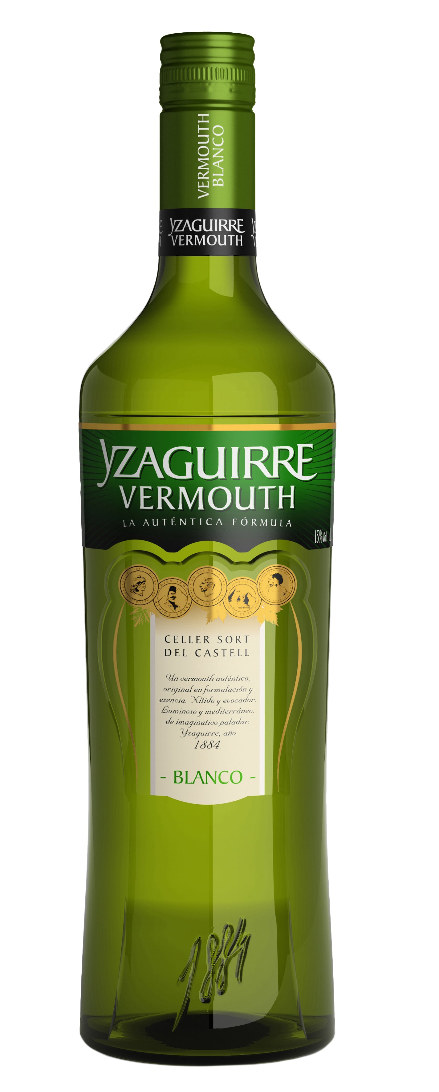 Yzaguirre Blanco Reserva Vermouth (1 Liter)  Front Bottle Shot