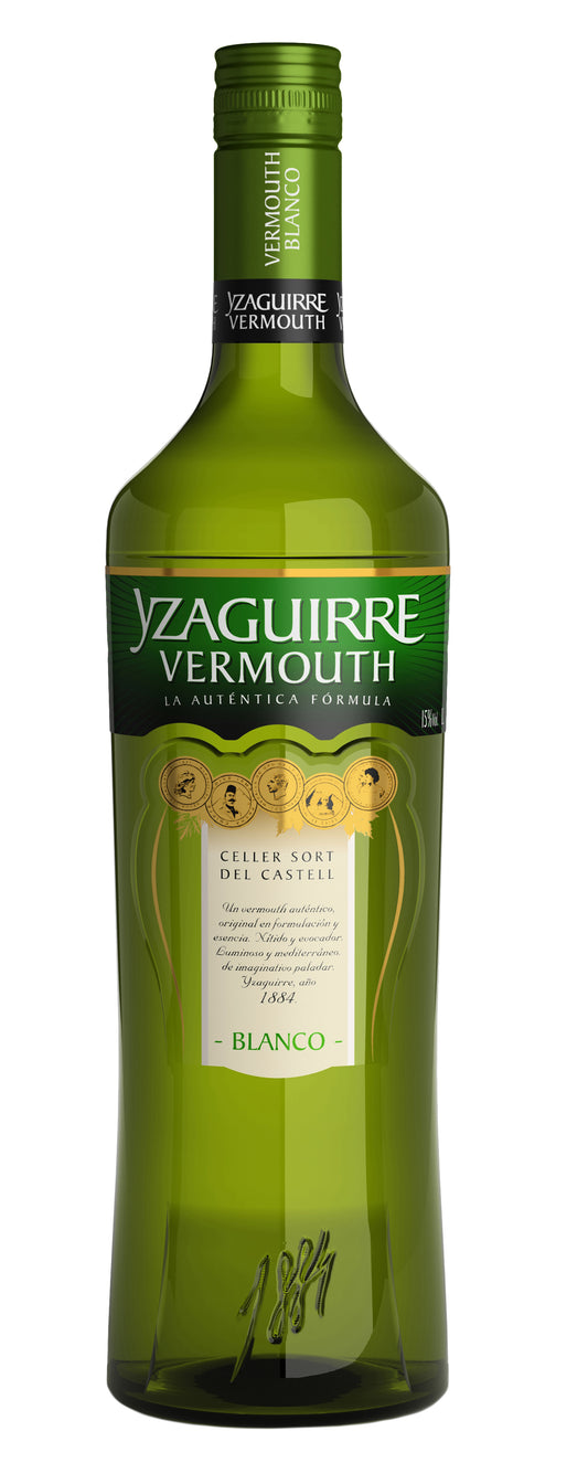Yzaguirre Blanco Reserva Vermouth (1 Liter)  Front Bottle Shot