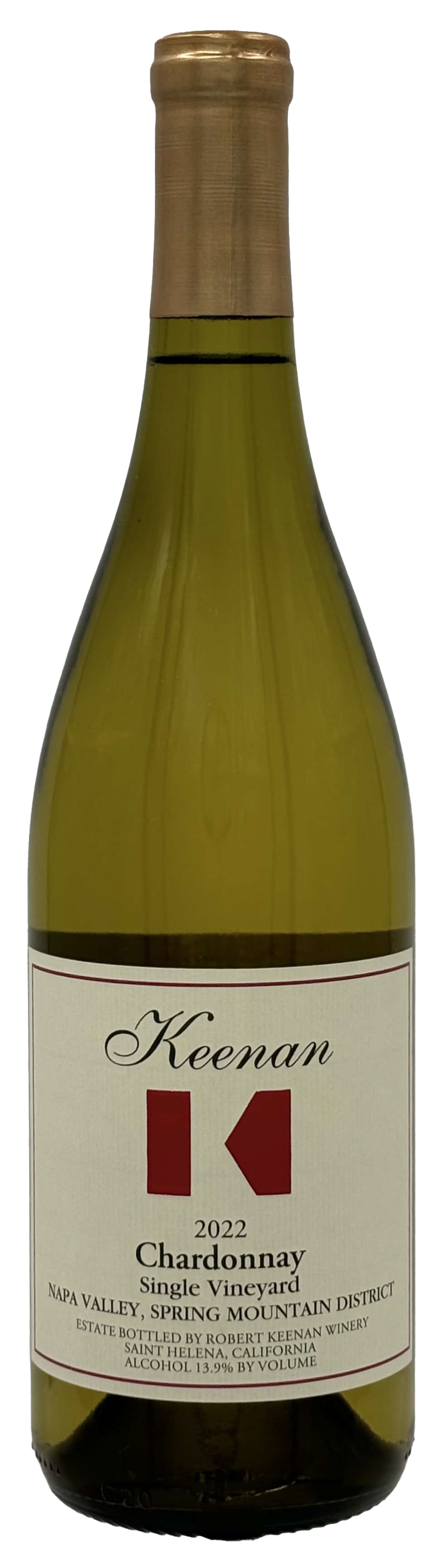 Keenan Chardonnay 2022  Front Bottle Shot