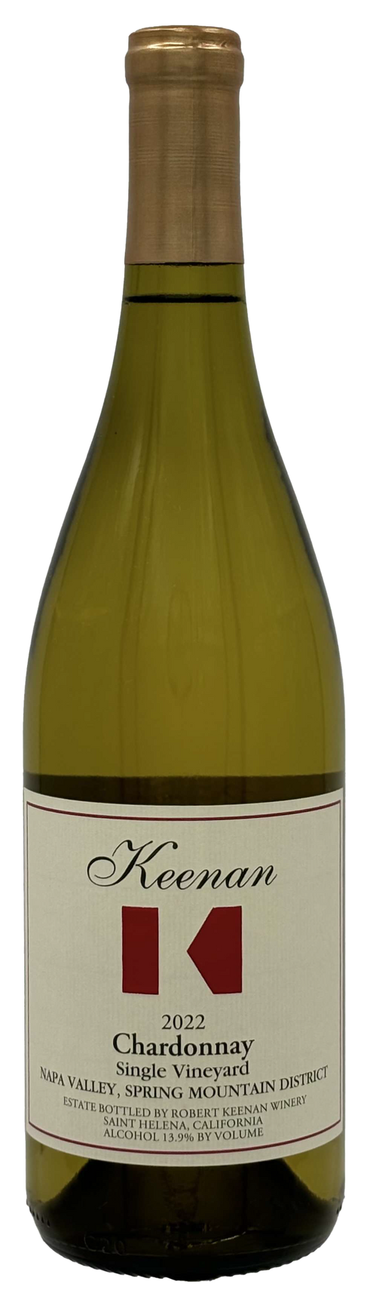 Keenan Chardonnay 2022  Front Bottle Shot