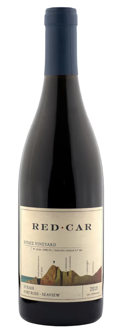 Red Car Estate Vineyard Syrah 2019  Front Bottle Shot