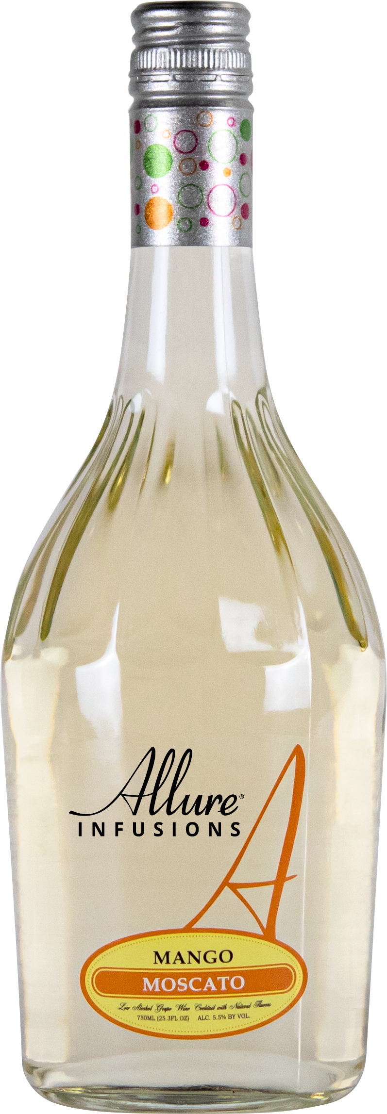 Allure Infusions Mango Moscato  Front Bottle Shot