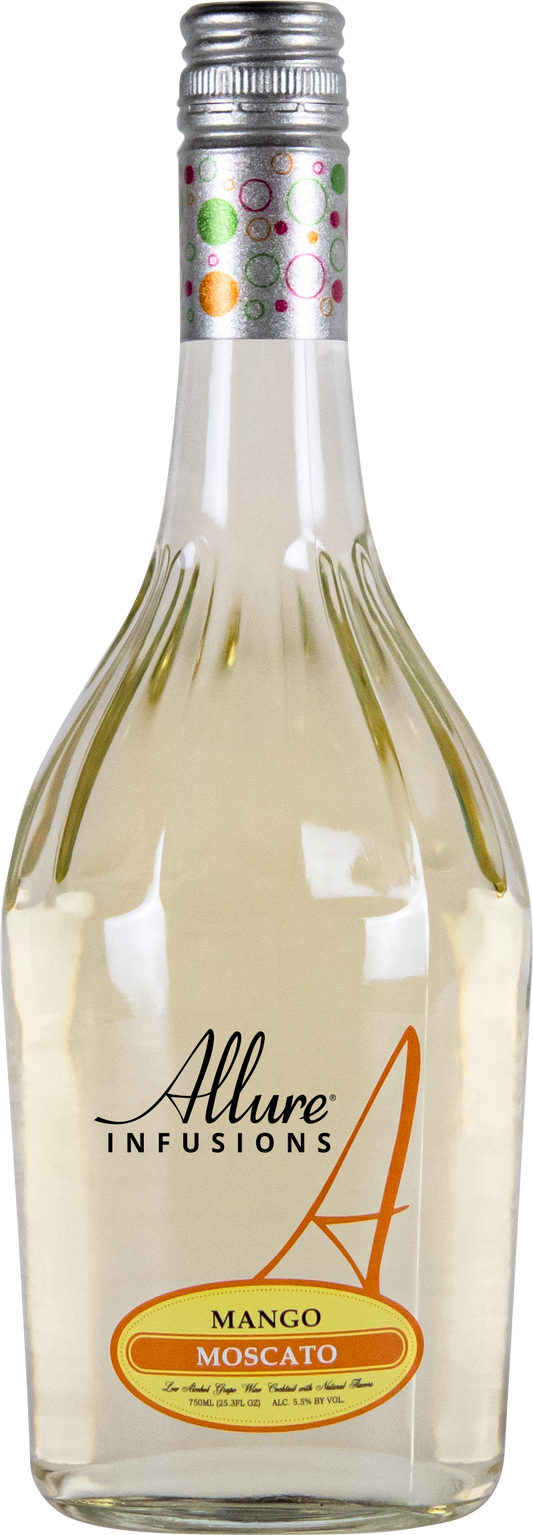 Allure Infusions Mango Moscato  Front Bottle Shot