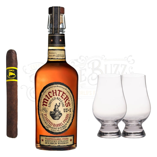 Michter's Toasted Barrel Finish Limited Release Bourbon With Glencairn Set & Cigar Bundle
