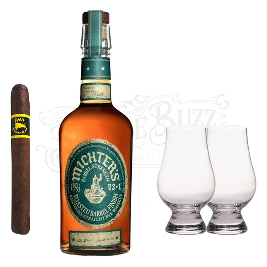 Michter's Toasted Barrel Finish Rye Limited Release Bourbon with Glencairn Set & Cigar Bundle