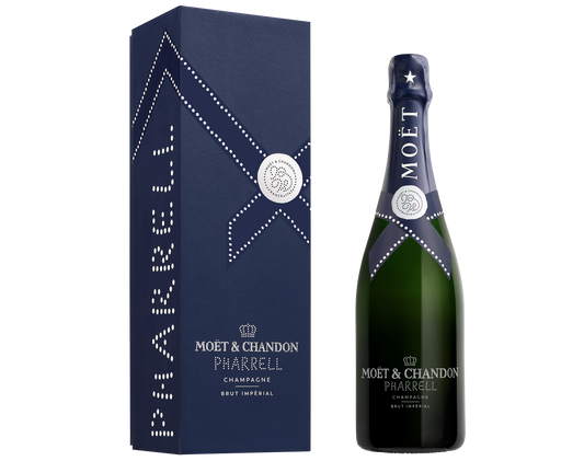 Moet & Chandon Imperial Brut Pharrell Williams Special Edition (Blue) with Gift Box  Front Bottle Shot