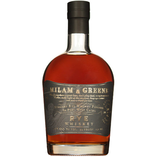 Milam & Greene Port Wine Cask Finish Straight Rye Whiskey