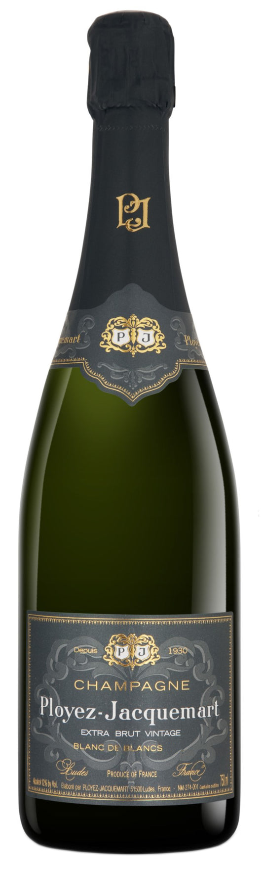 Champagne Ployez-Jacquemart Blanc de Blancs Extra Brut 2010  Front Bottle Shot