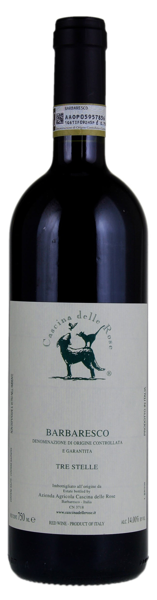 Cascina delle Rose Barbaresco Tre Stelle 2018  Front Bottle Shot