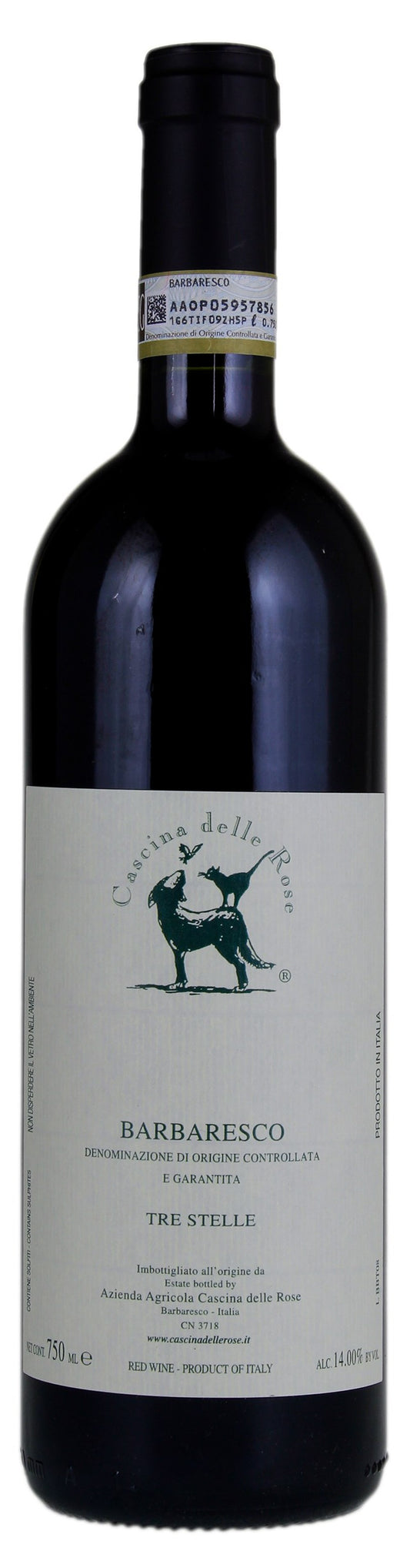 Cascina delle Rose Barbaresco Tre Stelle 2018  Front Bottle Shot