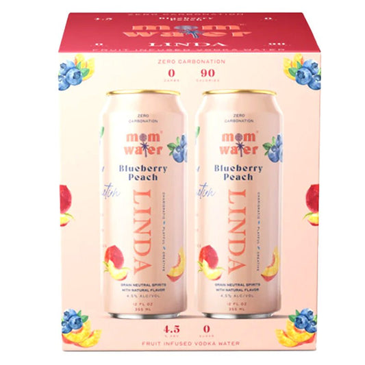 Mom Water Linda Blueberry Peach Cocktail 4/12oz