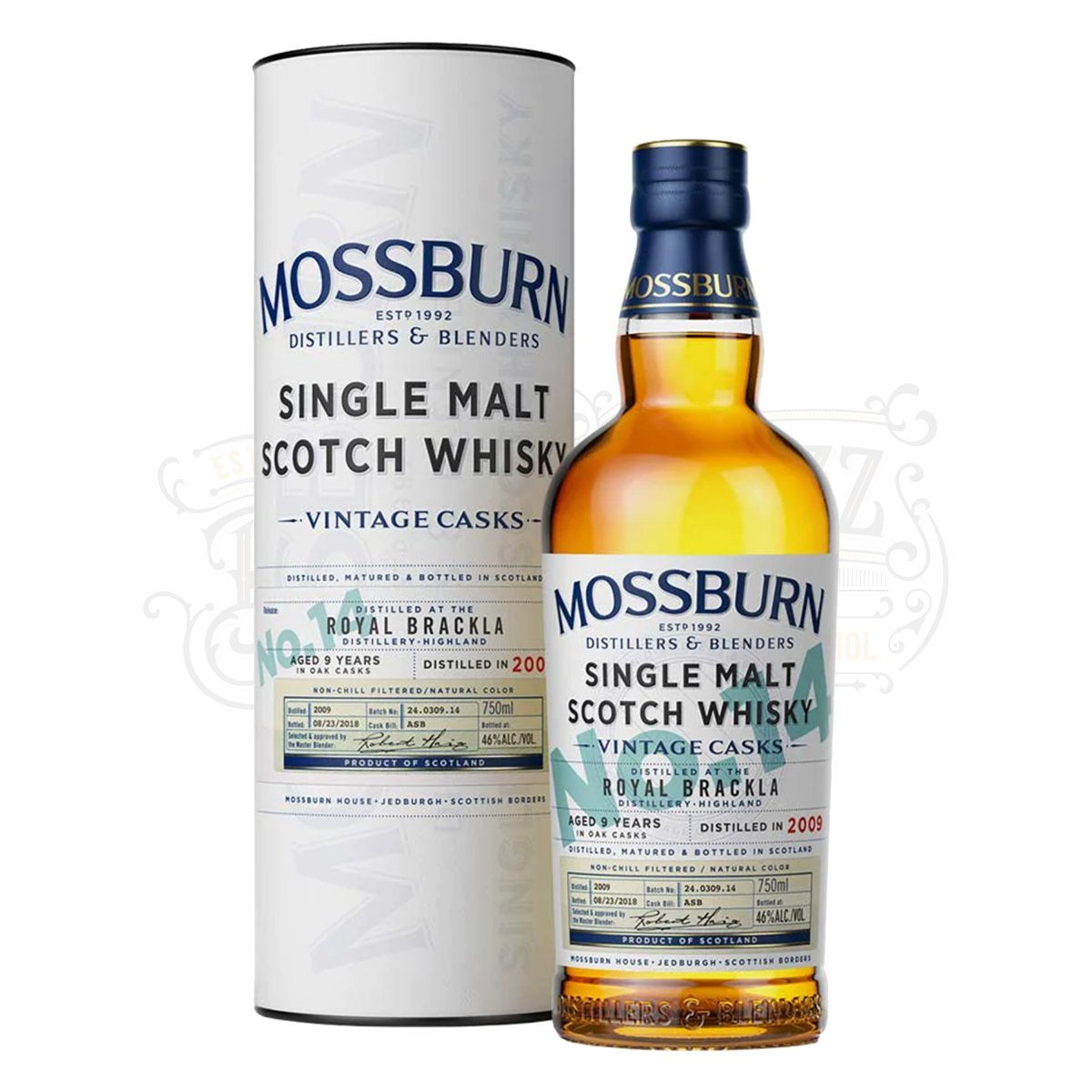 Mossburn Single Malt Scotch Royal Brackla Distillery Vintage Casks No. 14 9 Yr