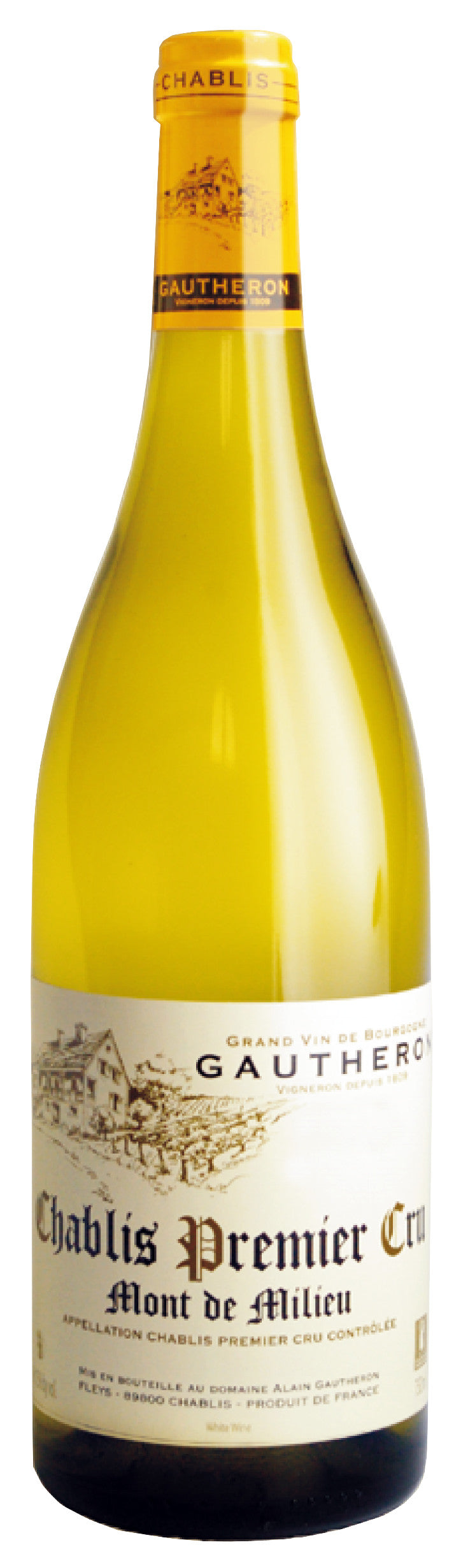 Alain Gautheron Chablis Mont de Milieu Premier Cru 2022  Front Bottle Shot